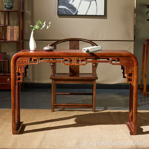 Bureau en bois massif avec motifs